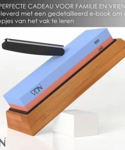 Goedkoop ⌛ Luxe Dubbelzijdige Wetsteen Slijpsteen Set 240 800 Van Edelkorund (18x6x3 CM) Met E-book Voor Messen E.d. Van VDN ✔️ -Bourgogne Shop 550x530 5