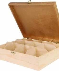 Begroting ✔️ Laser&zaag Theedoos Goud - Theedoos 12 Vaks - Theedoos Losse Thee ????