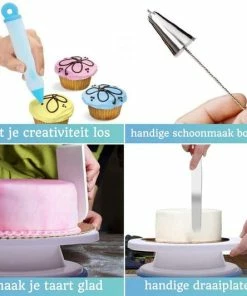 Groothandel ???? Perow Taarten Bak Set - Luxe XXL 237 Delig Set - Bakset Kinderen - Decoratie Set - Taarten En Cake Versieringen - Draaibaar Plateau - Herbruikbare Spuitzak - Cupcake Vormpjes ✔️ -Bourgogne Shop 550x532 1