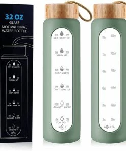 Goedkoop ???? Lewei Drinkfles Met Tijdmarkering - Waterfles - 1 Liter - Duurzaam - Motiverend - Volwassenen - Wit ????