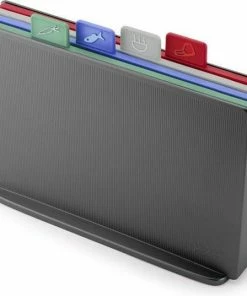 Beste deal ???? Joseph Joseph JosephJoseph - Index - Coast - Snijplank - In Houder - Medium - Set Van 4 Stuks - Grijs ????