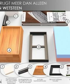 Goedkoop ⌛ Luxe Dubbelzijdige Wetsteen Slijpsteen Set 240 800 Van Edelkorund (18x6x3 CM) Met E-book Voor Messen E.d. Van VDN ✔️ -Bourgogne Shop 550x537 4