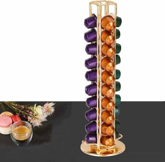 Goedkoop ✨ Merkloos Draaibare Capsulehouder - Geschikt Voor Nespresso En Compatible Capsules - 40 Stuks -goud ✨ 6 Goedkoop ✨ Merkloos Draaibare Capsulehouder - Geschikt Voor Nespresso En Compatible Capsules - 40 Stuks -goud ✨ - Afbeelding 6