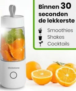 Goedkoopste ???? Merkloos Draagbare Mini Blender - USB Oplaadbaar - Draadloos - Wit - 350ml ????