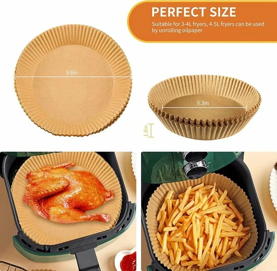 Groothandel ???? BOTC Airfryer Bakpapier - 20 Cm Bakpapier - 100 Stuks - Airfryer Accessoires - Wegwerpbakjes - Papier Bakjes ???? 3 Groothandel ???? BOTC Airfryer Bakpapier - 20 Cm Bakpapier - 100 Stuks - Airfryer Accessoires - Wegwerpbakjes - Papier Bakjes ???? - Afbeelding 3