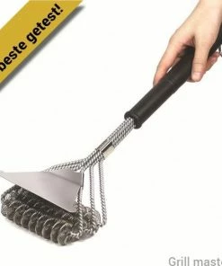 Uitgang ???? Grill Masters Premium RVS BBQ Accessoires - Multifunctionele Barbecue Borstel - Met Schraper - Extra Sterk - Vrij Van Haren - Rooster Reiniger - Grillmaster Bbq Gereedschap ????