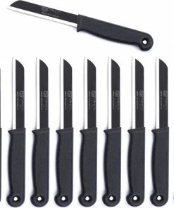 Aanbiedingen ???? Solingen Kartelmes - Tomatenmes Met Kartel - RVS - 18,5 Cm Met "Blade Cover" - Zwart - 10 Stuks ⭐