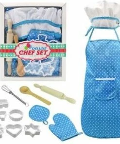 Beste Pirce ✔️ Merkloos Kinderkeuken Schort Set - Blauw - Met Speel Set - 1 Tot 6 Jaar ????