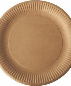 Coupon ???? Papstar 50 X Kartonnen Borden Nature Kraft Karton 23cm /Wegwerp Servies - Feest/verjaardag/BBQ/Picknick Borden Milieuvriendelijk, Biologisch Afbreekbaar /Wegwerp Bordjes Karton ✔️