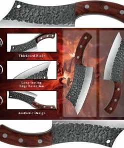 Beste deal ???? STORX Slagersmes - Handmade - Hak Mes - BBQ - Mes - Mannen - Koken - BBQ Master - Carbon Staal - Stoer - Hak Bijltje - Handgemaakt - Koksmes - CADEAU TIP! ???? -Bourgogne Shop 550x544