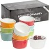 Groothandel ❤️ Chefarone Mini Ronde Ovenschalen – Mini Vormpjes – Bakvormen – Keramiek – 200 ML - Set Van 10 - Multicolor ????