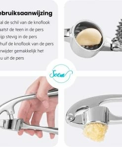 Korting ???? SOEM Products SOEM© Knoflookpers Met Ergonomische Handgreep Ook Geschikt Voor Gember - RVS - Horeca Kwaliteit - Ovaal | Black Friday 2022 - Sinterklaas - Kerst ???? -Bourgogne Shop 550x548 17