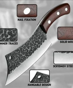 Beste deal ???? STORX Slagersmes - Handmade - Hak Mes - BBQ - Mes - Mannen - Koken - BBQ Master - Carbon Staal - Stoer - Hak Bijltje - Handgemaakt - Koksmes - CADEAU TIP! ???? -Bourgogne Shop 550x548