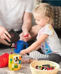 Promo ???? Merkloos Build On Brick Mug - Licht Blauw - 350 Ml - Bouw Je Eigen Mok Met Bouwsteentjes - BPA Vrije Drinkbeker Cadeau Voor Kinderen Of Volwassenen - Koffie Thee Limonade Of Andere Dranken - Pennenbeker - Creatief Accessoire Voor Op Bureau ✔️ -Bourgogne Shop 550x549 10