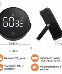 Top 10 ???? Malony Kookwekker Digitaal - Keukenwekker - Timer En Stopwatch - Eierwekker - Magnetisch - Draaiknop - Zwart ???? -Bourgogne Shop 550x549 19