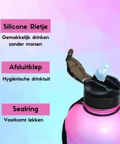 Goedkoop ???? Quality Needz - Waterfles - Drinkfles Met Rietje - Stevig Handvat - 2 Liter - Sportfles - Waterfles Met Tijdmarkeringen - Water Bottle - Waterfles Met Rietje ???? -Bourgogne Shop 550x550 1012