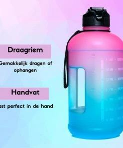 Goedkoop ???? Quality Needz - Waterfles - Drinkfles Met Rietje - Stevig Handvat - 2 Liter - Sportfles - Waterfles Met Tijdmarkeringen - Water Bottle - Waterfles Met Rietje ???? -Bourgogne Shop 550x550 1013