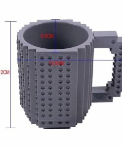 Promo ???? Merkloos Lego Mok/ Build On Brick Mug - Grijs - 350 Ml - Bouw Je Eigen Mok Met Bouwsteentjes. ✨ -Bourgogne Shop 550x550 159