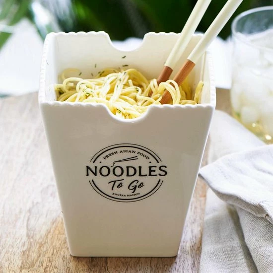Uitgang ???? Riviera Maison Kom 12 Cm - Fresh Asian Food Noodles To Go Bowl - Wit - Porselein- 1 Stuks ???? 1 Uitgang ???? Riviera Maison Kom 12 Cm - Fresh Asian Food Noodles To Go Bowl - Wit - Porselein- 1 Stuks ????