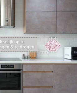 Groothandel ???? Tavas Sevilya Ovenwant Met Pannenlap Vepakt - Paarse Stippels Katoen, Thermolite Hittebestendig Tot 200°C Set Van 2 | Pannenlappen En Ovenwanten Set Ovenhandschoenen ???? -Bourgogne Shop 550x550 179