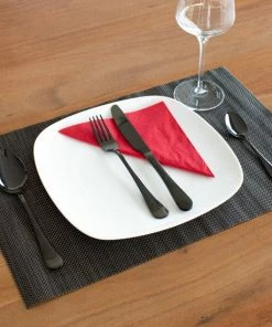 Uitgang ✔️ Dymund Bestekset - 6 Persoons Bestek - (24-delig) - Glans Besteksets - Incl. Bestekbak - RVS - Zwart ???? -Bourgogne Shop 550x550 185