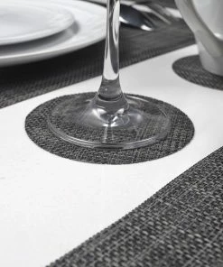 Gloednieuw ???? De Millennials Duurzame Placemats 6+6 (gratis Coaster) - Zwart- Decoratie - Hittebestendig - Makkelijk Schoon - Fijngeweven PVC - Herbruikbare - Keukenaccessoires - Cadeau ???? -Bourgogne Shop 550x550 194
