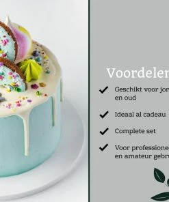 Groothandel ???? Perow Taarten Bak Set - Luxe XXL 237 Delig Set - Bakset Kinderen - Decoratie Set - Taarten En Cake Versieringen - Draaibaar Plateau - Herbruikbare Spuitzak - Cupcake Vormpjes ✔️ -Bourgogne Shop 550x550 223
