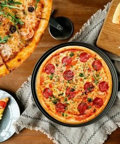 Coupon ???? Merkloos Pizza Plaat - Bakplaat - Rond - Pizzaplaat - Pizzavorm - Bakplaat Voor Oven - Zwart - 26 CM - 2 Stuks ⌛ -Bourgogne Shop 550x550 243