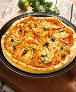 Coupon ???? Merkloos Pizza Plaat - Bakplaat - Rond - Pizzaplaat - Pizzavorm - Bakplaat Voor Oven - Zwart - 26 CM - 2 Stuks ⌛ -Bourgogne Shop 550x550 244