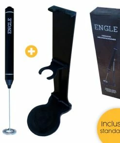 Promo ⭐ Engle Melkopschuimer Handmatig + Standaard - Melkopschuimer Elektrisch Op Batterijen - Melkschuimer ????