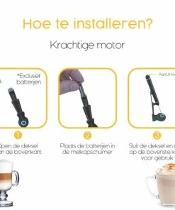 Promo ⭐ Engle Melkopschuimer Handmatig + Standaard - Melkopschuimer Elektrisch Op Batterijen - Melkschuimer ???? -Bourgogne Shop 550x550 248