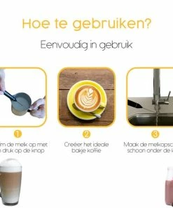 Promo ⭐ Engle Melkopschuimer Handmatig + Standaard - Melkopschuimer Elektrisch Op Batterijen - Melkschuimer ???? -Bourgogne Shop 550x550 249