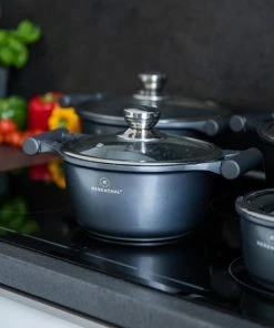 Korting ???? Herenthal Inductie Pannenset - Luxe 10-delige Koekenpannenset - Voor Alle Warmtebronnen - Met Glazen Deksels En Koudgrepen - Grijs ???? -Bourgogne Shop 550x550 25