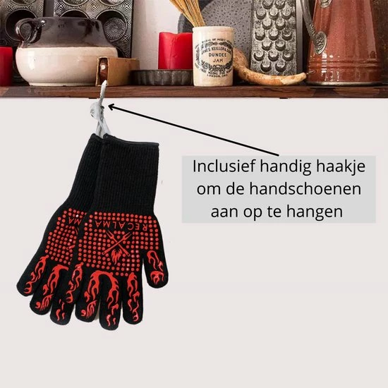 Gloednieuw ???? Recalma Hittebestendige Ovenwanten & Barbecuehandschoenen - Rood - Tot 800 °C - 2 Stuks - BBQ - Inclusief Ophanghaak ???? 6 Gloednieuw ???? Recalma Hittebestendige Ovenwanten & Barbecuehandschoenen - Rood - Tot 800 °C - 2 Stuks - BBQ - Inclusief Ophanghaak ???? - Afbeelding 6