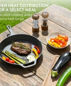 Hete verkoop ⌛ Navaris Gietijzeren Koekenpan - Braadpan Van Gietijzer - Ronde Skillet - Geschikt Voor Alle Warmtebronnen - Ø 30 Cm - Ovenbestendig Tot 260 Graden ???? -Bourgogne Shop 550x550 280