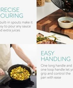 Hete verkoop ⌛ Navaris Gietijzeren Koekenpan - Braadpan Van Gietijzer - Ronde Skillet - Geschikt Voor Alle Warmtebronnen - Ø 30 Cm - Ovenbestendig Tot 260 Graden ???? -Bourgogne Shop 550x550 287