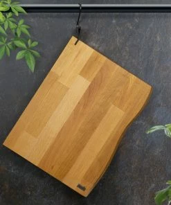 Coupon ???? Industrial Living Snijplank Hout - Hakblok Met Lederen Lus Houder- Massief Beukenhout- Groot Formaat-3CM Dik ✨ -Bourgogne Shop 550x550 291