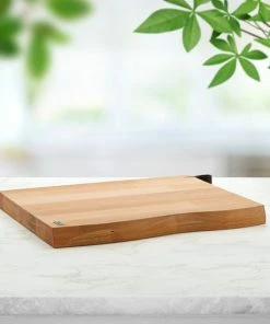 Coupon ???? Industrial Living Snijplank Hout - Hakblok Met Lederen Lus Houder- Massief Beukenhout- Groot Formaat-3CM Dik ✨ -Bourgogne Shop 550x550 296