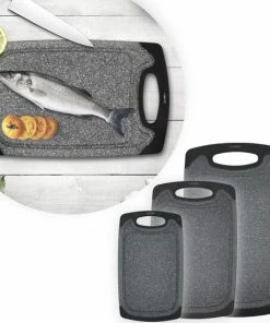 Korting ???? HomeShopXL 3 Delige Kunststof Snijplanken Set Zwart Met Antislip Handvaten – Met Grote Snijplank Van 40x24cm ❤️ -Bourgogne Shop 550x550 306