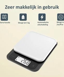 Kopen ???? Butles Keukenweegschaal Digitaal - Met Kom - Precisie Keuken Weegschaal - Tot 5 KG ⭐ -Bourgogne Shop 550x550 346