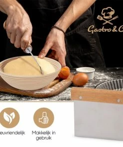 Groothandel ❤️ Gastro & Co® Rijsmandje Met Uitneembaar Linnen Deegkleed - Inclusief Decoratiemes / Deegschraper / Siliconen Bakborstel - Ø 22cm - Rotan Hout Rijsmand Banneton Rond - Geschikt Voor Gisten & Deeg Rijzen Van Desembrood / Zuurdesem - Brood Bakken ???? -Bourgogne Shop 550x550 349
