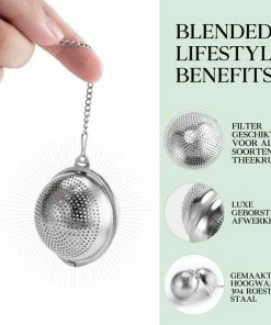 Promo ???? Blended Lifestyle® Theezeef In Balvorm Inclusief Lekplaatje - Set Van 3 Stuks - Thee Ei Voor Losse Thee - Theefilter Voor Losse Thee - Thee Infuser ???? -Bourgogne Shop 550x550 37