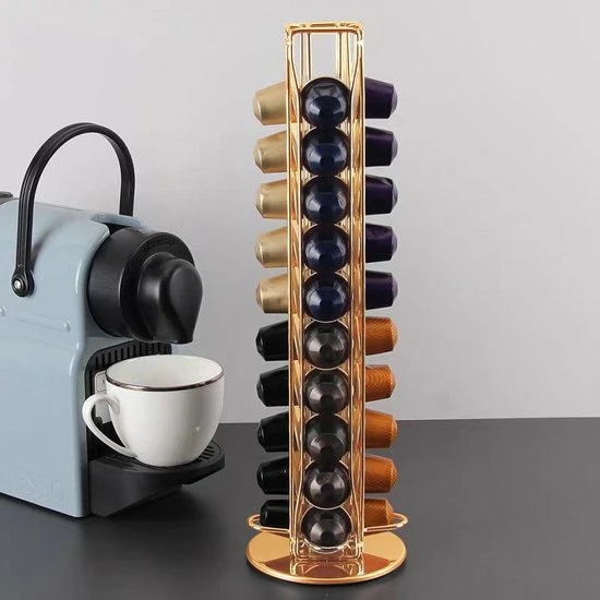 Goedkoop ✨ Merkloos Draaibare Capsulehouder - Geschikt Voor Nespresso En Compatible Capsules - 40 Stuks -goud ✨ 1 Goedkoop ✨ Merkloos Draaibare Capsulehouder - Geschikt Voor Nespresso En Compatible Capsules - 40 Stuks -goud ✨