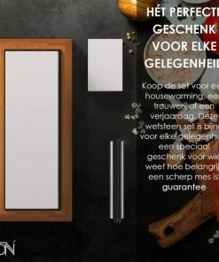 Goedkoop ⌛ Luxe Dubbelzijdige Wetsteen Slijpsteen Set 240 800 Van Edelkorund (18x6x3 CM) Met E-book Voor Messen E.d. Van VDN ✔️ -Bourgogne Shop 550x550 386
