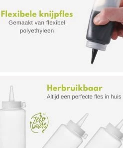 Beste deal ???? Veluw® Doseerfles Knijpfles - Garneerfles - Sausfles - Spuitfles - Beslagspuit - Doseerspuit - Transparant - 200ml - Ø5x(H)18,5cm ( Set Van 2 ) ???? -Bourgogne Shop 550x550 403