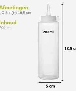 Beste deal ???? Veluw® Doseerfles Knijpfles - Garneerfles - Sausfles - Spuitfles - Beslagspuit - Doseerspuit - Transparant - 200ml - Ø5x(H)18,5cm ( Set Van 2 ) ???? -Bourgogne Shop 550x550 406