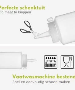 Beste deal ???? Veluw® Doseerfles Knijpfles - Garneerfles - Sausfles - Spuitfles - Beslagspuit - Doseerspuit - Transparant - 200ml - Ø5x(H)18,5cm ( Set Van 2 ) ???? -Bourgogne Shop 550x550 407