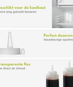 Beste deal ???? Veluw® Doseerfles Knijpfles - Garneerfles - Sausfles - Spuitfles - Beslagspuit - Doseerspuit - Transparant - 200ml - Ø5x(H)18,5cm ( Set Van 2 ) ???? -Bourgogne Shop 550x550 408