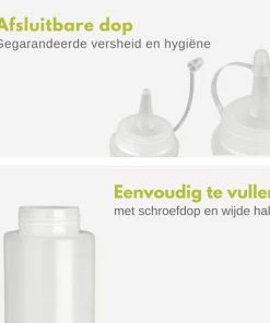Beste deal ???? Veluw® Doseerfles Knijpfles - Garneerfles - Sausfles - Spuitfles - Beslagspuit - Doseerspuit - Transparant - 200ml - Ø5x(H)18,5cm ( Set Van 2 ) ???? -Bourgogne Shop 550x550 409