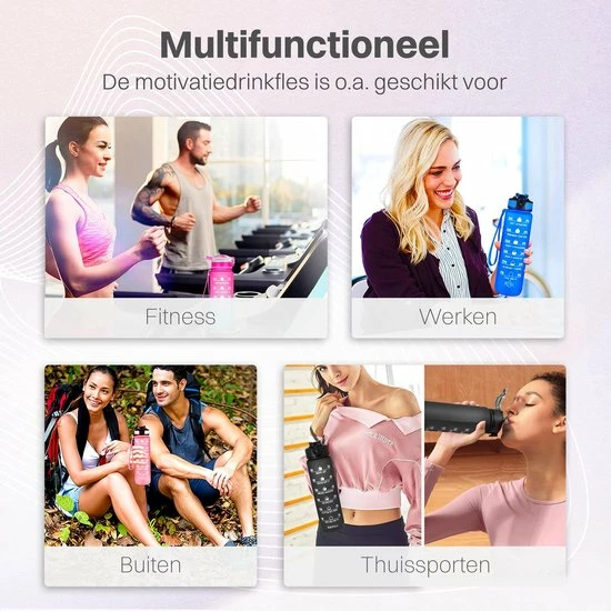 Beste Pirce ⌛ GW-Aqua Motivatie Waterfles Wit/Zwart - 1 Liter Drinkfles - BLACK FRIDAY 2022 PRIJS - Waterfles Met Rietje - Waterfles Met Tijdmarkering - BPA Vrij - Volwassenen - Kinderen ???? 3 Beste Pirce ⌛ GW-Aqua Motivatie Waterfles Wit/Zwart - 1 Liter Drinkfles - BLACK FRIDAY 2022 PRIJS - Waterfles Met Rietje - Waterfles Met Tijdmarkering - BPA Vrij - Volwassenen - Kinderen ???? - Afbeelding 3